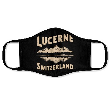 Discover Lucerne Souvenir Switzerland Mountains Reflection Face Masks