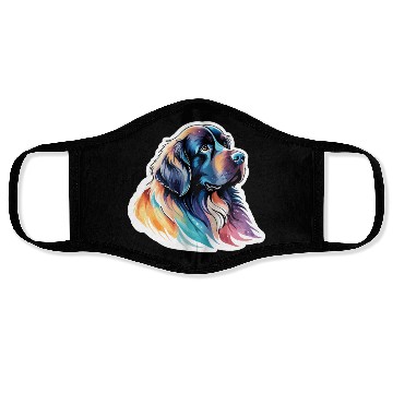 Discover Newfoundland Dog Watercolor Face Masks