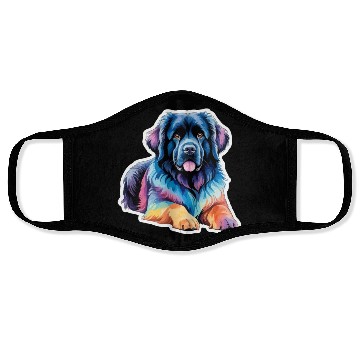 Discover Newfoundland Dog Watercolor Face Masks