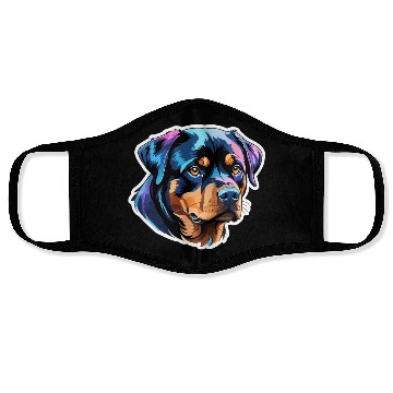 Discover Rottweiler Watercolor Face Masks