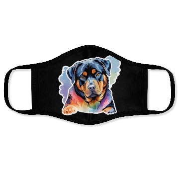 Discover Rottweiler Watercolor Face Masks
