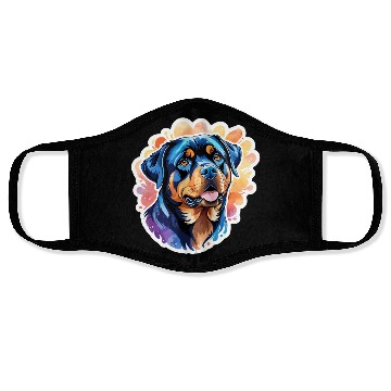 Discover Rottweiler Watercolor Face Masks