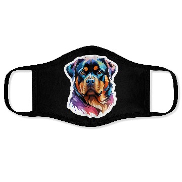 Discover Rottweiler Watercolor Face Masks