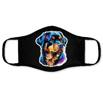 Discover Rottweiler Watercolor Face Masks