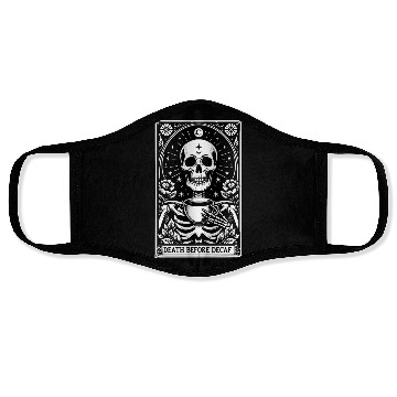 Discover Death Before Decaf Tarot Card Face Masks
