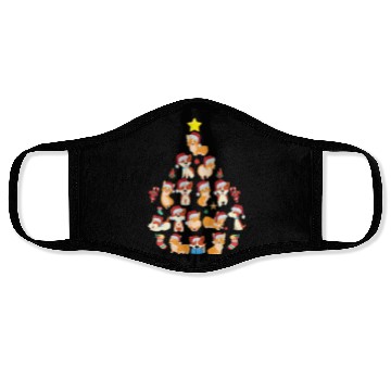 Discover Corgi Christmas Tree Dog Santa Merry Corgmas Xmas Face Masks