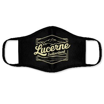 Discover Lucerne Souvenir Switzerland Mountain Scene Face Masks