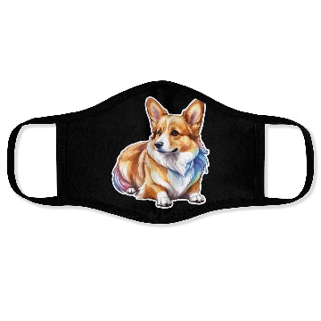 Discover Pembroke Welsh Corgi Watercolor Face Masks