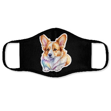 Discover Pembroke Welsh Corgi Watercolor Face Masks