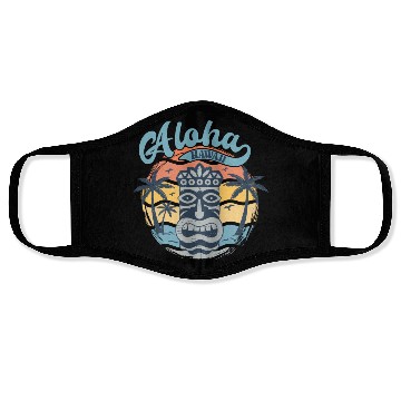 Discover Vintage Beach Aloha Hawaii Face Masks