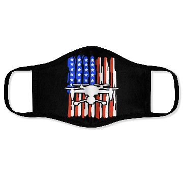 Discover Drone American Flag Quadcopter Face Masks