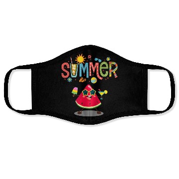 Discover Summer Vibes: Fresh Watermelon Design! Face Masks