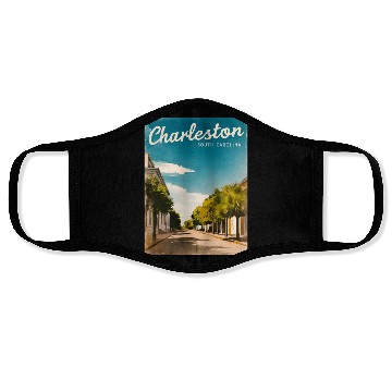 Discover Vintage Travel Charleston South Carolina Retro Face Masks