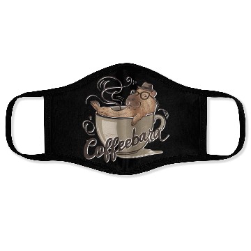 Discover Coffeebara Capybara Coffedrinker Face Masks