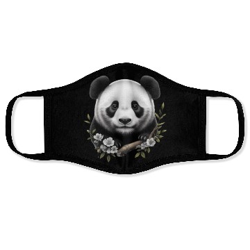 Discover Cute Panda with Flowers Face Masks