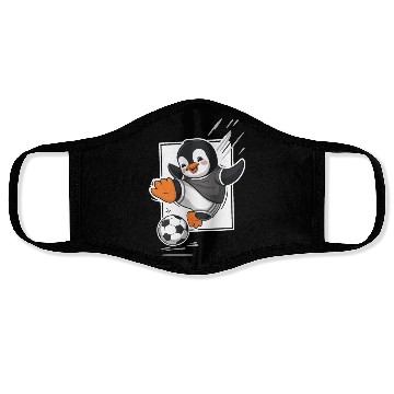 Discover Penguin Playing Soccer Cartoon Fun Face Masks
