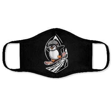 Discover Snowboarding Penguin Adventure Face Masks