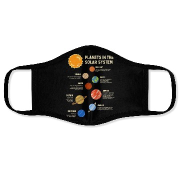 Discover Colorful Solar System Planets Space Science Face Masks