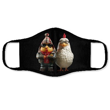 Discover Hip chickens in cool streetwear Face Masks