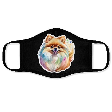 Discover Pomeranian Watercolor Face Masks