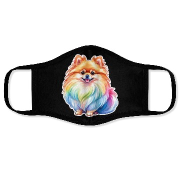 Discover Pomeranian Watercolor Face Masks