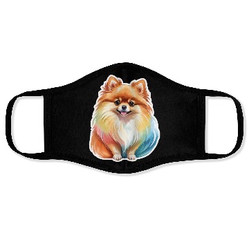 Discover Pomeranian Watercolor Face Masks