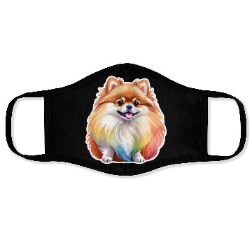 Discover Pomeranian Watercolor Face Masks