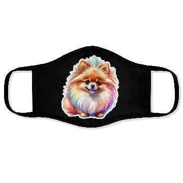 Discover Pomeranian Watercolor Face Masks