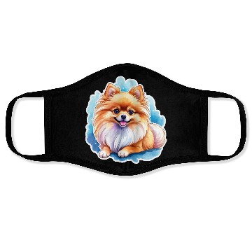 Discover Pomeranian Watercolor Face Masks