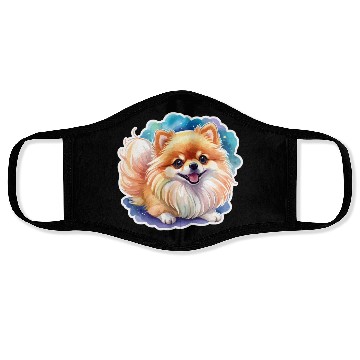 Discover Pomeranian Watercolor Face Masks