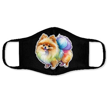 Discover Pomeranian Watercolor Face Masks