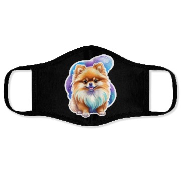 Discover Pomeranian Watercolor Face Masks