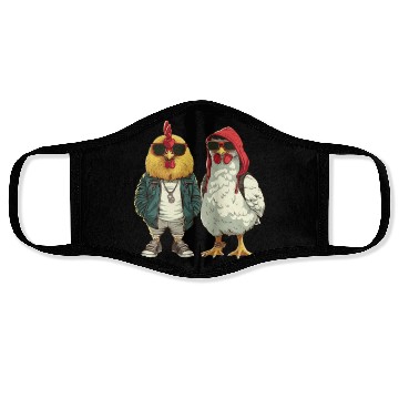 Discover Cool chickens in modern streetwear Face Masks