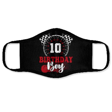Discover Race Car 10th Birthday Boy Party Pit Crew Face Masks
