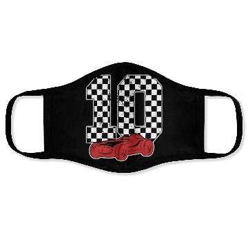 Discover 10 Year Old Pit Crew Boy Car Racing 10th Birthday Face Masks