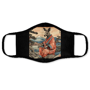 Discover Retro Kangaroo Prank Design Face Masks
