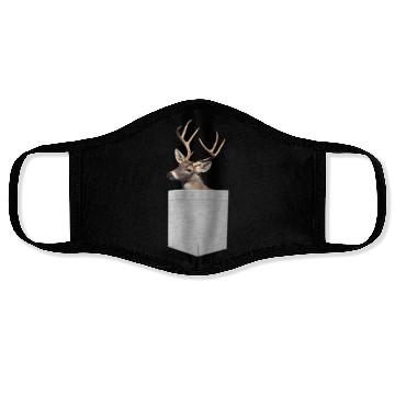 Discover Deer In Your Pocket Face Masks - Funny Peeking Deer