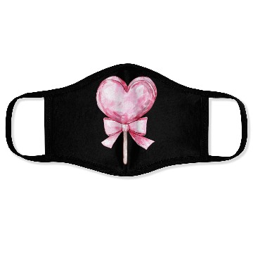 Discover Lollipop with a pink bow Face Masks
