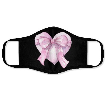 Discover Heart with a pink bow Face Masks