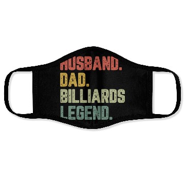 Discover Husband Dad Billiards Legend Funny Father Face Masks