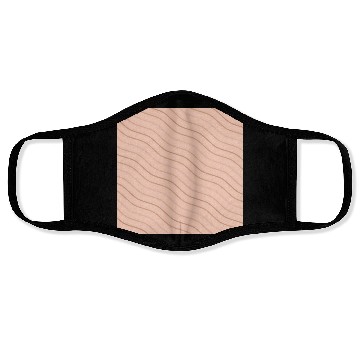 Discover Peach and Brown Wavy Line Pattern Design Face Masks