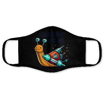 Discover slom and steady space race Face Masks