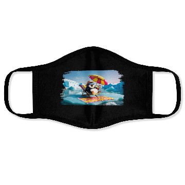 Discover Penguin On Holiday Face Masks