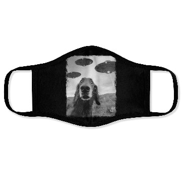 Discover Irish Setter Dog UFO Alien Extraterrestrial Selfie Face Masks
