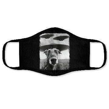 Discover Irish Wolfhound Dog UFO Alien Extraterrestrial Sel Face Masks