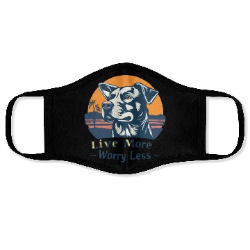 Discover Vintage Sunset Dog Face Masks - Live More Worry Less