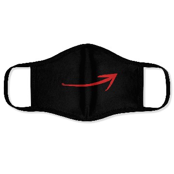 Discover arrow shape red simple curved Face Masks