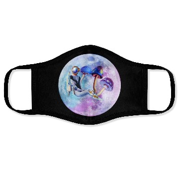 Discover Astronaut with mushrooms Face Masks