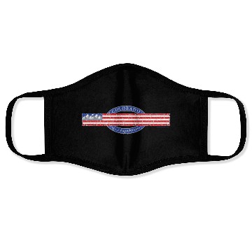 Discover Colorado Mountain and USA Flag Grey Face Masks