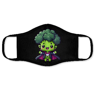 Discover Cute Halloween Broccoli Vampire Cartoon Green Face Masks